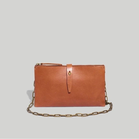 Madewell The Transport Accordion Crossbody Purse in English Saddle Brown - Picture 2 of 11